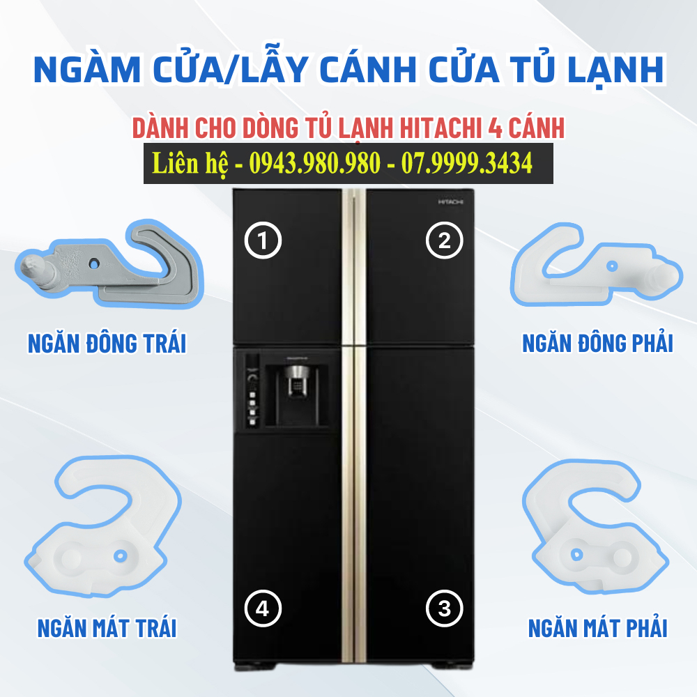 Bán Thay ngàm cửa, lẫy cửa cánh tủ lạnh hitachi 