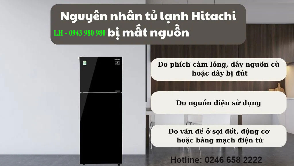 tủ lạnh hitachi tại mất nguồn