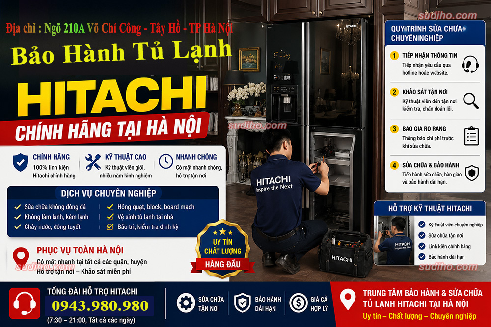 bảo hành tủ lạnh hitachi hà nội